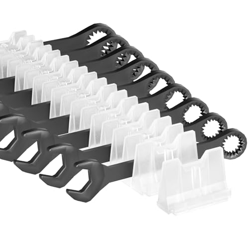 80PCS Modular Wrench Organizer Wrench Holder for Tool Drawer Storage | Wrench Tool Organizers, Wrench Storage Set, with Metric & SAE Label, Wrench Rack Tool, for Men, Transparent - color: Transparent, size: 80 PCS