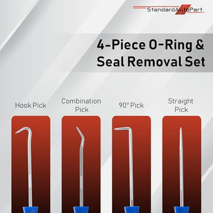 StandardAutoPart 4-Piece O-Ring and Seal Removal Set - Easy Removal Tool for Automotive Oil Seals, O-Rings, and Gaskets (O-Ring Repair Tool) - style: Repair Tool for O-Ring