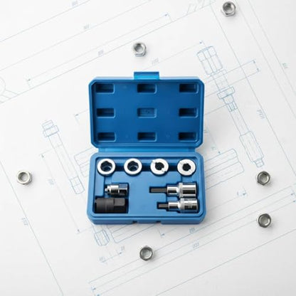 8 Pieces Chassis Strut Removal Kit Various Sizes shock absorbers Mount Remover Easy to Operate Strut Top Nut Wrench Set for Mechanics, Garage, Workshop