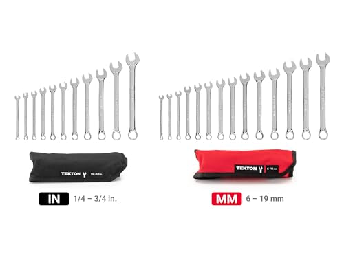TEKTON Combination Wrench Set, 25-Piece | WCB94301 - size: 25-pc. (1/4-3/4 in., 6-19 mm), style: Roll
