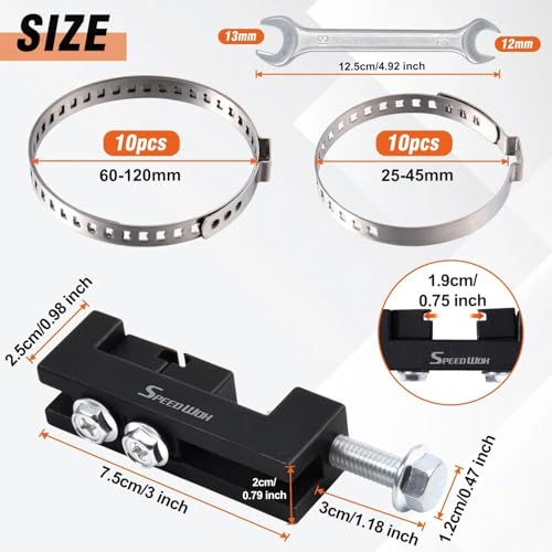 SPEEDWOX 22PCS CV Boot Clamp Tools for Single Ear Hose Clamps Drive Shaft Axle Boot Removal & Installation Tool with 20 PCS Stainless Steel CV Joint Boot Band Clamps Axle Boot Clamp Tool - size: CV Boot Clamp Tools