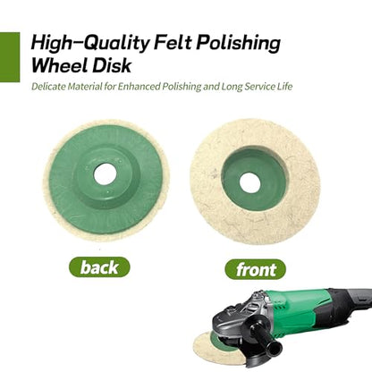 4Pcs 4 Inch Wool Polishing Wheel Disc Pad Ultimate Power Buffing for 100 Angle Grinder Polishing Kit Metal and Stainless Steel Wheels Buffing Disc Buffing Polishing Buffer Bore Dia