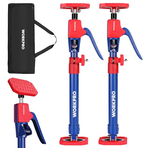 WORKPRO Cabinet Jack Support Pole, 18.5" to 29.5" Steel Telescopic Quick Support Rod Adjustable 3rd Hand Support System with 154 lbs Capacity for Cabinet Jack, Drywall Jack& Cargo Bars, 2-Pack - size: Short-18.5"-29.5" 2PC