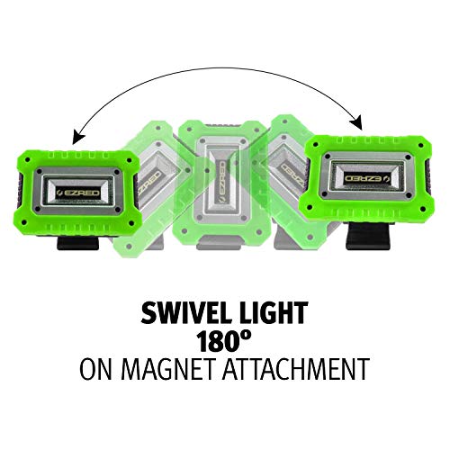 EZ RED XLM500-GR Rechargeable Magnetic Logo Work Light, Black/ Green - color: Green