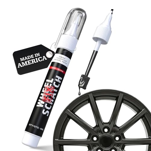 Wheel Scratch Fix® Dark Grey Magic Car Scratch Remover Pen - Alloy Wheel Touch Up Paint Pen for Cars, Curb Rash Removal with Fast-Drying & Long-Lasting OEM Finish, Vehicles Rim Repair Paint for Chip (Satin Dark Gray (Pen Only)) - color: Gray - Dark/Satin