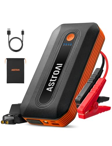 AstroAI B8 3000A Car Battery Jump Starter, 12V Jump Starter Battery Pack (up to 9.0L Gasoline and 7.0L Diesel Engine), Portable Jump Box with 3 Modes Flashlight and Jumper Cable - color: Orange