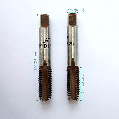 AtticZone M10 x 1.25 Metric Hand Thread Tap, Right Hand, Alloy Tool Steel, 1 Taper Tap, 1 Plug Tap for Metal Working DIY Industrial - size: M10x1.25
