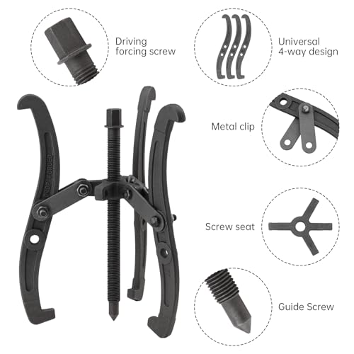 ChgImposs 12 Inch 2 Jaw / 3 Jaw Gear Puller, Multifunction Standard Carbon Steel Bearing Puller with 4 Single Hole Claw Pullers for Car/Mechanical Repairing - size: 12 Inch
