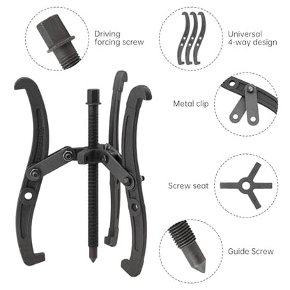 ChgImposs 12 Inch 2 Jaw / 3 Jaw Gear Puller, Multifunction Standard Carbon Steel Bearing Puller with 4 Single Hole Claw Pullers for Car/Mechanical Repairing - size: 12 Inch