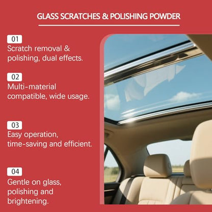 Glass Scratch Remover Kit, Windscreen Scratch Repair for Car Windshield, Home Glass Polishing Powder Compound, Removes Scratches, Swirls, Water Spots from Windows Mirrors (6Pcs) - color: 6Pcs