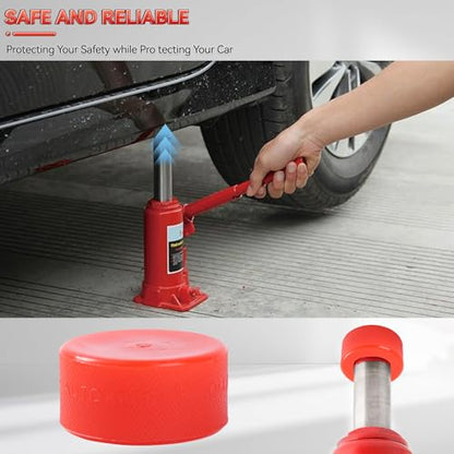 Polyethylene Bottle Jack Pad Adapter Protector Car Jacking Lifting Tool Pinch Weld Side Disk 37mm 1.45" Hole for Most 10T Bottle Jacks (Red, 37MM=1.45") - size: 37MM=1.45"