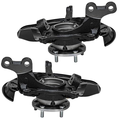 Detroit Axle - Front 4pc Steering Knuckles Kit for 10-15 Lexus RX350 RX450h, 08-17 Toyota Highlander, Steering Knuckles & Wheel Bearing Hubs Outer Tie Rods 2010 2011 2012 2013 2014 2015 Replacement - size: 4SU50508/Kit
