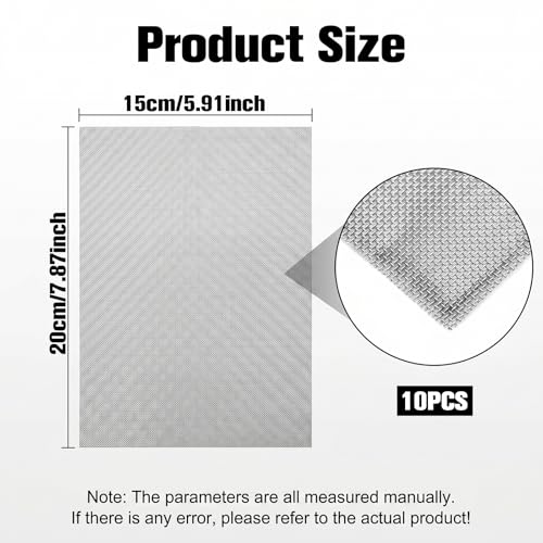 10 Pcs Plastic Welding Mesh, Stainless Steel Wire Screen | Stainless Steel Wire Screen for Thermoplastic Repair, 5.9 × 7.9 Inch Bumper Repair Kit (Silver)