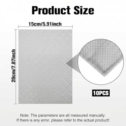 10 Pcs Plastic Welding Mesh, Stainless Steel Wire Screen | Stainless Steel Wire Screen for Thermoplastic Repair, 5.9 × 7.9 Inch Bumper Repair Kit (Silver)