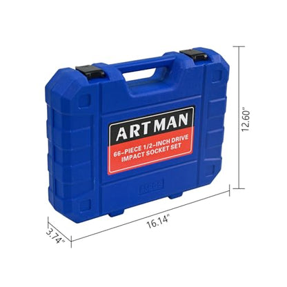 Air Tool and Accessories Kit Steel Black,Blue 66-Piece Pneumatic Set Garage Shop & Reliable