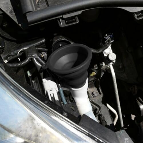 Flexible Automotive Funnel Set for Oil Change - Bendable Silicone Spout for Gas Diesel Coolant Transfer - No Spill Design 7.5cm