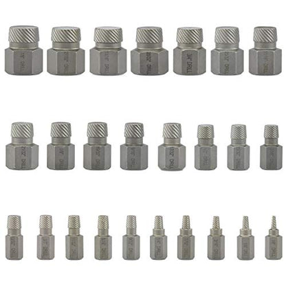 Steel Force ASE25 25Pcs Screw Extractor Set | Broken Bolt Remover | Stripped Fastener Tool - size: 25-Piece Extrator Set