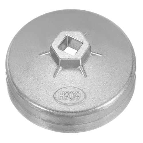 HARFINGTON Oil Filter Cap Wrench 15 Flute 92mm Inner Dia 1/2" Square Drive Aluminum Cup Type Drive Metric Oil Filter Socket Removal Tool for Engine Conduit Fittings - size: 92 x 44 mm