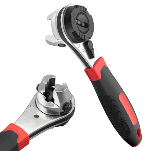 CMTOOL Adjustable Ratchet Wrench Kit for 6-22mm Screw, Portable Adjustable Ratcheting Wrench Set with Non-slip Handle