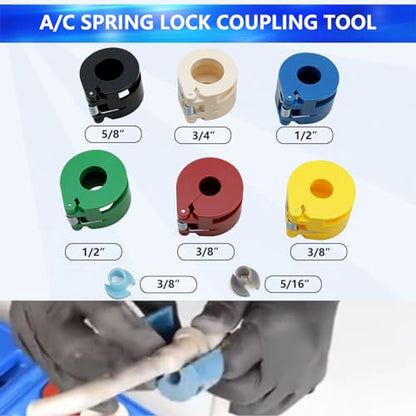 46pcs Master Quick Disconnect Tool Set Fuel Line Disconnect Tool Kit for Automotive A/C Fuel & Transmission Systems, Fuel Line Removal and Separator Tool Compatible with GM Ford Chrysler