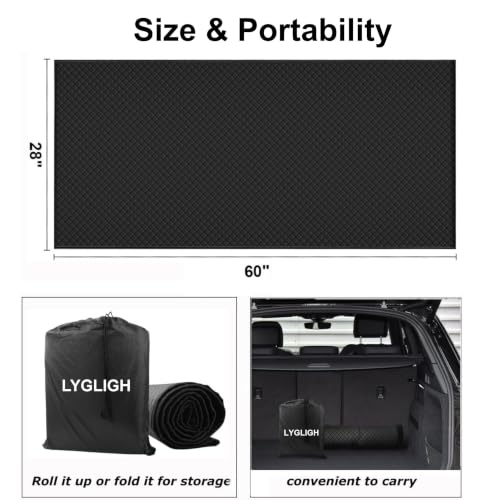 Rolling Creeper Mat, Upgraded Heavy-Duty Thick Reinforced | 2.5Lbs, for Low Clearance, Foldable, Under Car Repair, Portable Storage Bag, Portable Mechanics Mat, Cool Gifts, 60"x28"