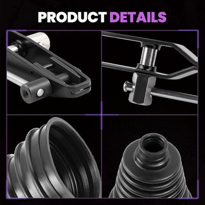 New Upgrade 4PCS Universal CV Axle Boot Repair Kit, Fits 26mm-34mm Shafts, 4.92" (125mm) Height, Premium Silicone, Seals Out Dirt & Moisture, Includes Pliers & Stainless Steel Clamps, For Cars/Trucks - size: Kit 5