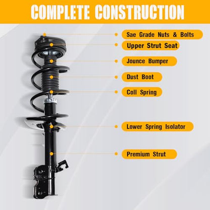 Front Struts Assembly 172608 172609 Set of 2 | Replacement for Nissan Rogue 2008 2009 2010 2011 2012 Shock Absorbers w/Coil Spring