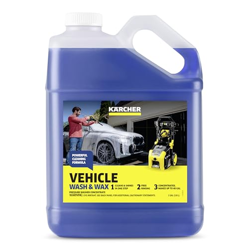 KÄRCHER Vehicle Wash and Wax, Pressure Washer Detergent | Cleans Cars, Bikes, Trucks, Boats and More, Highly Concentrated, Makes up to 40 gal of Cleaner - style: Vehicle Wash & Wax
