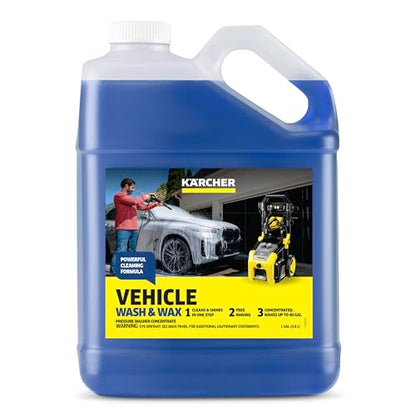 KÄRCHER Vehicle Wash and Wax, Pressure Washer Detergent | Cleans Cars, Bikes, Trucks, Boats and More, Highly Concentrated, Makes up to 40 gal of Cleaner - style: Vehicle Wash & Wax