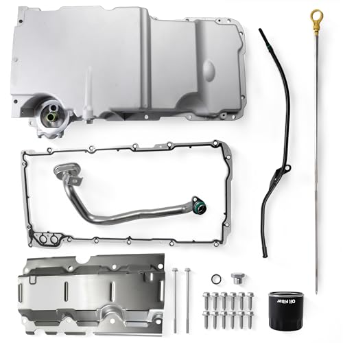Oil Pan w/Drain Plug, Aluminum Swap LS Engine Oil Pan Kit | for Chevy Camaro/Express 2500/LCF 3500 98-10&16-19, for Workhorse W16 04-11, for Savana 2500/3500 03-10, for Firebird 98-02 - size: for Camaro 98-10 16-19/Firebird 98-02