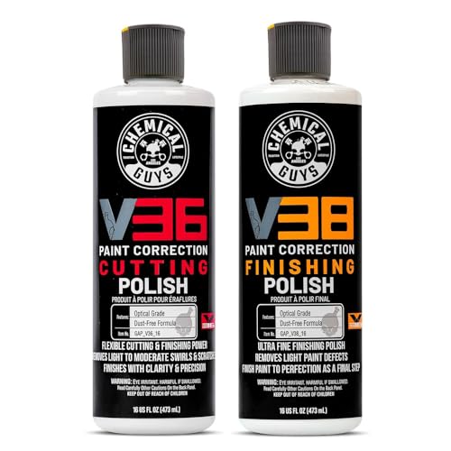 Chemical Guys, V36 Cutting & V38 Final Polish Correction Kit, 2 x 16 oz | Optical-grade V36 cuts swirls and defects, V38 refines to a deep gloss, a two-step body-shop correction system