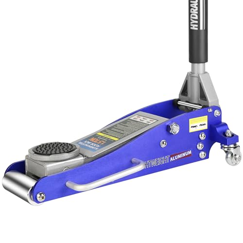 Hydraulic Floor Jack, 1.5 Ton Hydraulic Low Profile Aluminum & Steel Racing Floor Jack with Dual Piston Quick Lift Pump, 3,000 Lb Capacity Blue As Shown - size: 1.5 ton