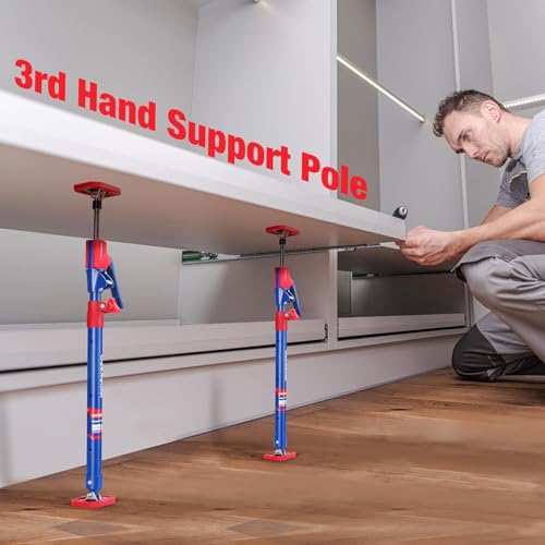 WORKPRO Cabinet Jack Support Pole, 23-5/8" to 45-1/4" Steel Telescopic Quick Support Rod Adjustable 3rd Hand Support System with 154 lbs Capacity for Cabinet Jack, Drywall Jack& Cargo Bars, 4-Pack - size: Medium-23.6"-45.3" 4PC
