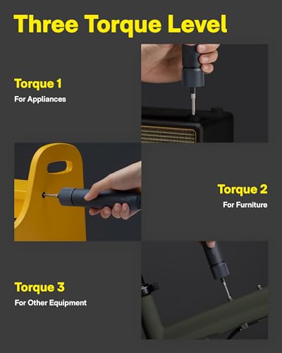 HOTO 25-Piece Upgraded Electric Screwdriver Kit, Cordless Screwdriver | 1/4'' Hex, Magnetic Lid, 1500mAh Rechargeable, LED Light, Ideal for Furniture Assembly, Home Repair, and Garage Projects
