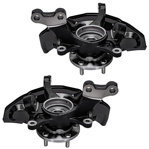 Detroit Axle - Front 4pc Steering Knuckles Kit for 07-09 Toyota Camry, 2 Steering Knuckles & Wheel Bearing Hubs 2 Outer Tie Rods 2007 2008 2009 Replacement - size: 4SU48725/Kit
