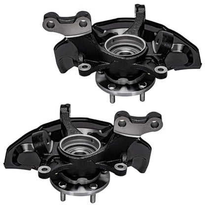 Detroit Axle - Front 4pc Steering Knuckles Kit for 07-09 Toyota Camry, 2 Steering Knuckles & Wheel Bearing Hubs 2 Outer Tie Rods 2007 2008 2009 Replacement - size: 4SU48725/Kit