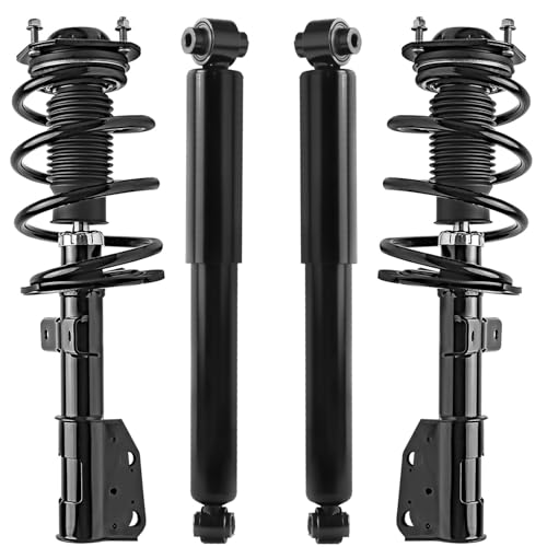 Detroit Axle - Struts Shocks for 2007-2012 Chevy Traverse Buick Enclave GMC Acadia Saturn Outlook, 2 Front Struts with Coil Spring 2 Rear Shock Absorbers 2008 2009 2010 2011 Replacement - size: 4AQ44093/ strut shock kit