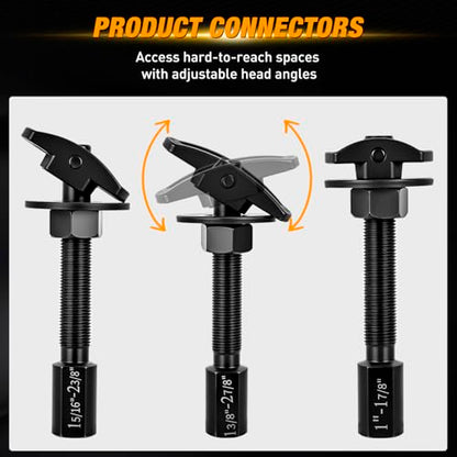 GOOACC 3PCS Rear Axle Bearing Puller Set, Axle Bearing Puller Removal Tool Kit with 3 Sizes 1" to 1-7/8", 1-5/16" to 2-3/8" & 1-3/8" to 2-7/8" Axle Wheel Bearing Removal Tools for Axles Bearings, Red - color: 3pc Rear Axle Bearing Puller Red