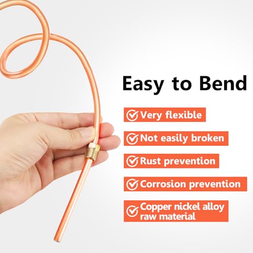 1/4" Brake Line - Easy to Bend Tubing - 25 ft 1/4" Copper Coated Brake Line + 16 x Brake Line Fittings and 4 x Threads Unions - size: 1/4" Brake Line