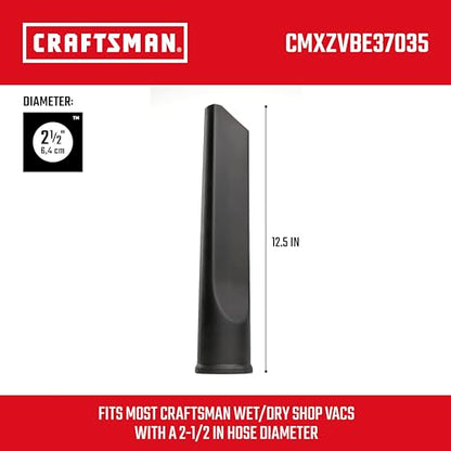 CRAFTSMAN CMXZVBE37035 2-1/2 in. Crevice Tool Wet Dry Vac Attachment | Industrial-Grade Shop Vacuum Accessory for Cleaning Tight Spaces, Fits 2-1/2 in. Hose Diameter - style: Crevice Tool