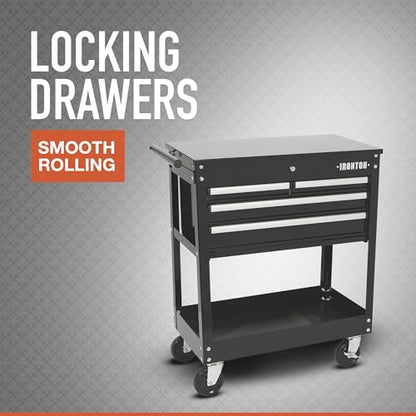 Ironton Slide-Top Mobile Tool Chest, 4 Locking Drawers, Powder-Coat | Rust-resistant finish, Fully opening slide top, Rolling mobility, Secure garage/shop storage, Quick-access organization - size: 4 Drawer