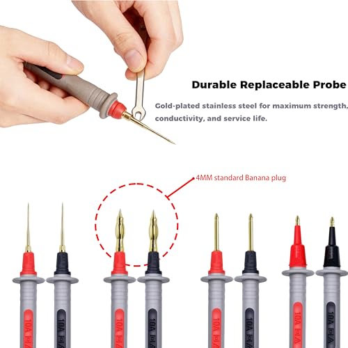 Multimeter Test Leads Kit, Automotive Back Probe Pin Accessories, 28 Pcs | Includes Gold-Plated Probes, Alligator Clips, Test Hooks, For Automotive, Industrial, Home Electrical Testing