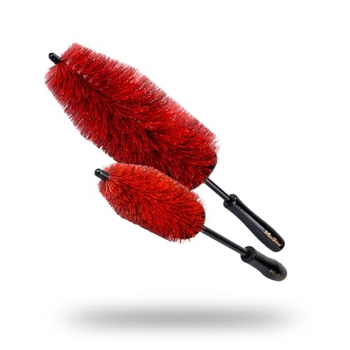 Maxshine Universal Wheel & Rim Brush Set, 2-Piece (10” & 6”) – Soft Non-Abrasive Bristles with Comfort Grip – Car Detailing Brushes for Safe Wheel & Tire Cleaning on Cars, Trucks, SUVs & Motorcycles - size: 10" & 6"