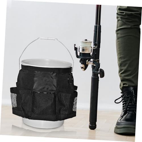 ABOOFAN 5 Gallon Bucket Tool Organizer Bag Multiple Pockets Waterproof Car Wash Tool Storage Caddy for Fishing and Outdoor Use Heavy-Duty Bucket Pouch for Garden and DIY Projects
