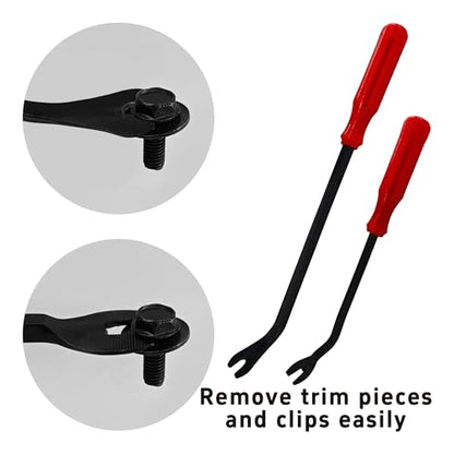 2PCS Plastic Fastener Remover Clip Removal Tool, Car Trim Removal Tool, Fastener Remover Pliers for Automotive Door Panels, Window Trim, Upholstery, Dashboard, Emblems - size: 9” + 12”