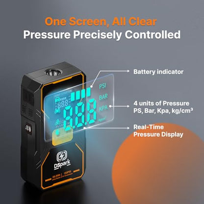 Jump Starter with Air Compressor, Portable 2000A Car Battery Jump Box for 7.0 Gas/6.5L Diesel Vehicles, 150 PSI Tire Inflator Auto-Shut Off, Reverse Polarity Protection,3-Mode Emergency Light - style: B31