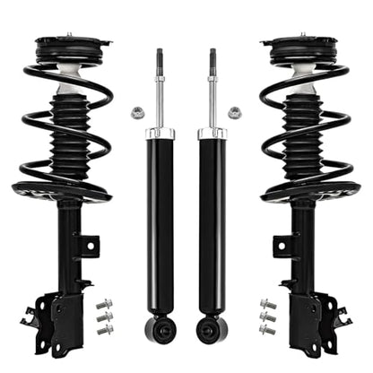 Detroit Axle - Front Struts w/Coil Springs Rear Shock Absorbers Replacement for 2009 2010 2011 2012 2013 2014 Nissan Murano - 4pc Set - size: 4AQ47138/Shock Kit