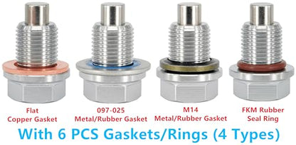 1PC M14x1.25 Stainless Steel Magnetic Oil Drain Plug Fit Suzuki Motorcycles Textron Off Road Arctic Cat Wildcat ATV UTV Ford Super Duty International Harvester, Replace F4TZ-6730-A DP015 - size: M14x1.25