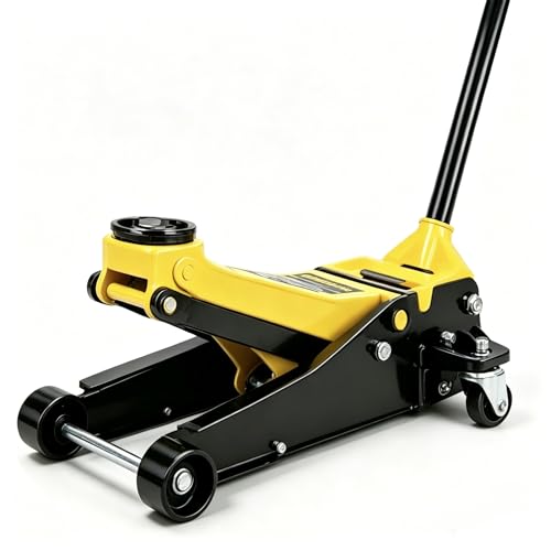 3 Ton Low Profile Floor Jack, All-Steel Heavy-Duty Hydraulic Car Jack with Dual Pistons Quick Lift Pump, Pro-Grade Garage Jack for Trucks SUVs, Lifting Range 3.35"-19.69"