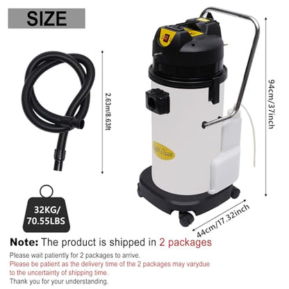 Commercial Carpet Cleaner Machine, 2100W 60L/15.8 Gal Professional 3-in-1 Carpet Spraying Floor Brush Cleaner Extractor Vacuum Washing Machine Portable Carpet Cleaner (Sent in 2 packages) - size: 60L